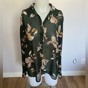 Green floral blouse 💐